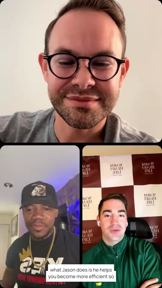 Jason, Carl, and Brandon in a video conversation